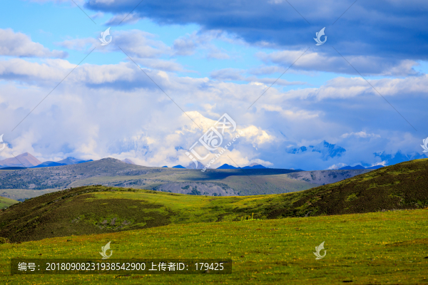 甘孜高原草原風(fēng)光藍(lán)天白云