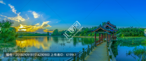 亭子晚霞