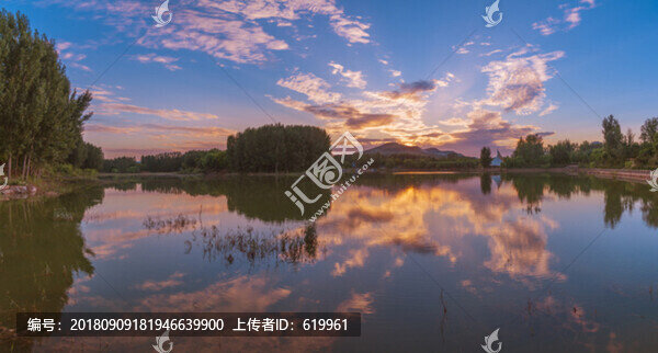 青州堯王湖晚霞風(fēng)景