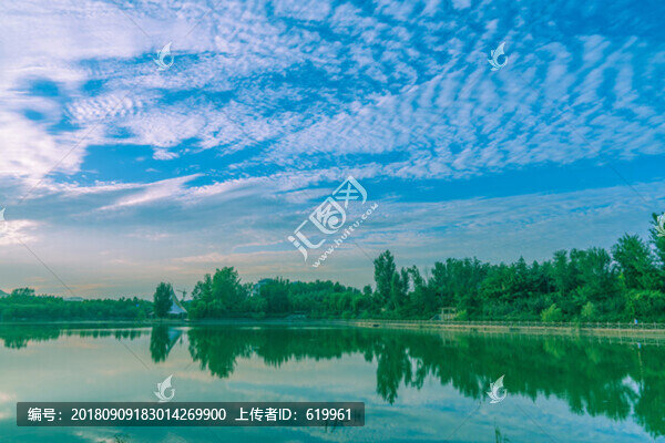 青州堯王湖晚霞風(fēng)景