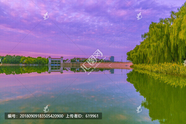 唯美晚霞青州南陽湖風(fēng)景