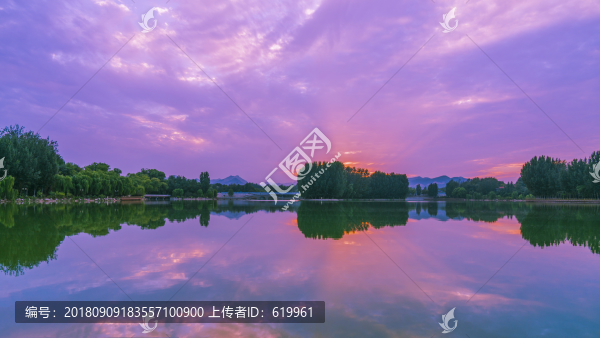 唯美晚霞青州南陽湖風(fēng)景