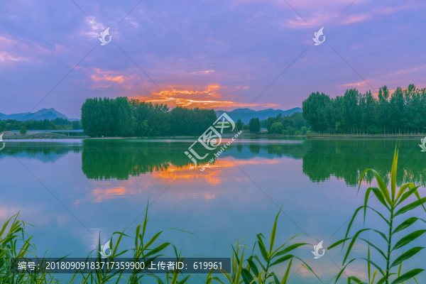 青州南陽湖晚霞風(fēng)景