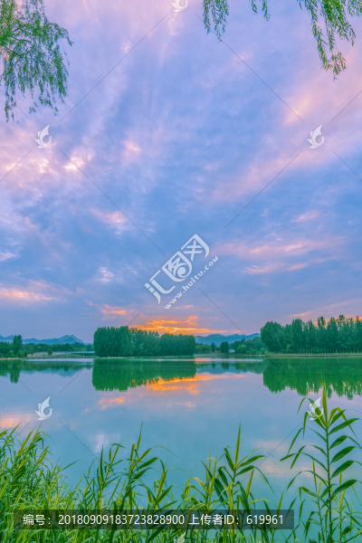 青州南陽湖晚霞風(fēng)景