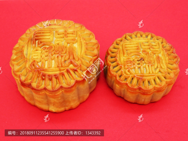 紅色背景月餅圖片