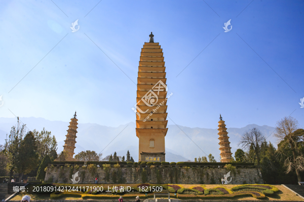 云南,大理,崇圣寺三塔,佛塔,磚塔