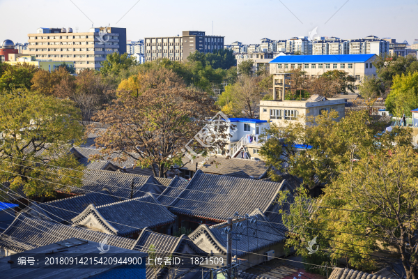 北京,四合院,老房子,老街,巷子,秋天,陽(yáng)光,曬衣物