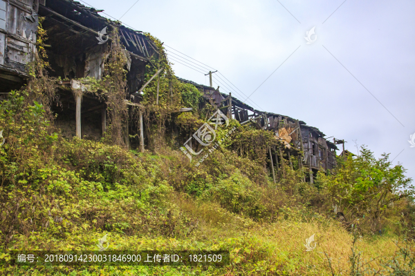 安徽,涇縣,涇溪古鎮(zhèn),吊腳樓,殘破