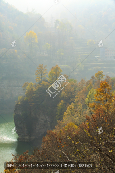 河南,林州,太行山,石板巖,峽谷,秋色,山