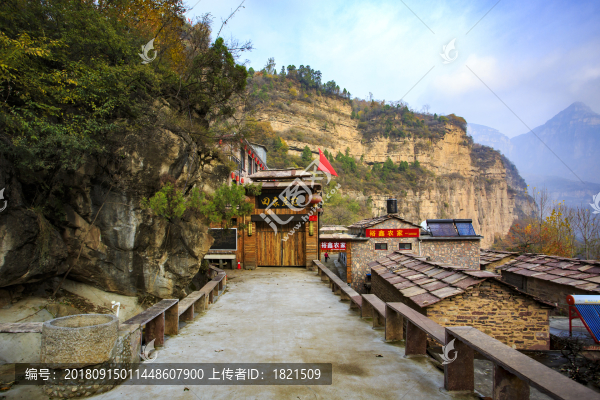 河南,林州,太行山,石板巖,峽谷,秋色,山