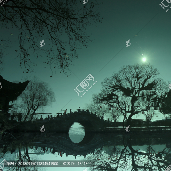 浙江,臺州,臨海,東湖公園,亭臺水榭,生態(tài),樹木,倒影,綠色,春天