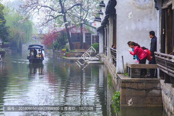 浙江,湖州,南潯古鎮(zhèn),古建筑,江南,水鄉(xiāng),船,民居,雨,清明,河道