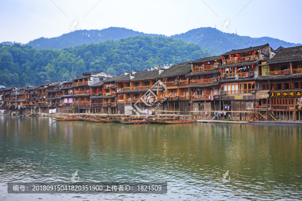 湖南,湘西,鳳凰古城,吊腳樓,沱江,古建筑