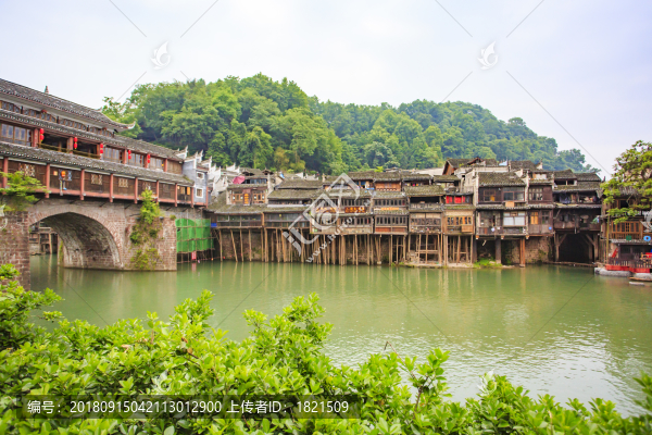 湖南,湘西,鳳凰古城,吊腳樓,沱江,古建筑