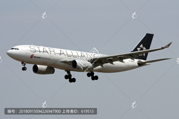 國航星空聯(lián)盟飛機降落