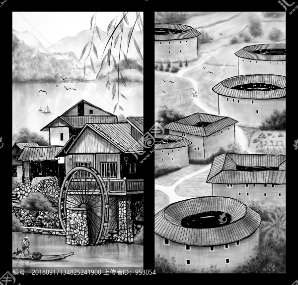 黑白風(fēng)景畫