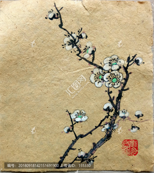 一枝白梅