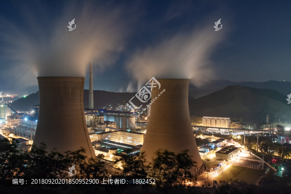工業(yè)工廠夜景