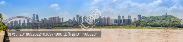 重慶朝天門大橋和江北城全景圖