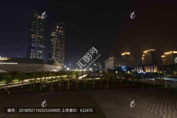 南京青奧村雙子樓夜景
