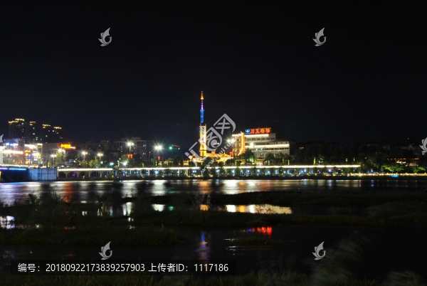 四川廣漢江畔夜景
