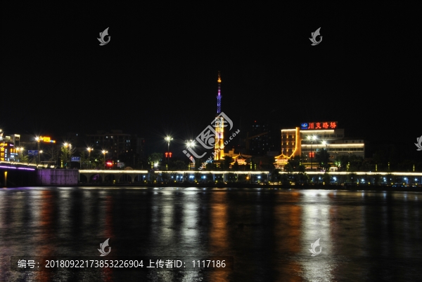 四川廣漢江畔夜景