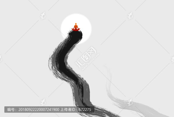 縹緲禪意水墨畫