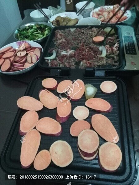 烤地瓜片烤牛肉