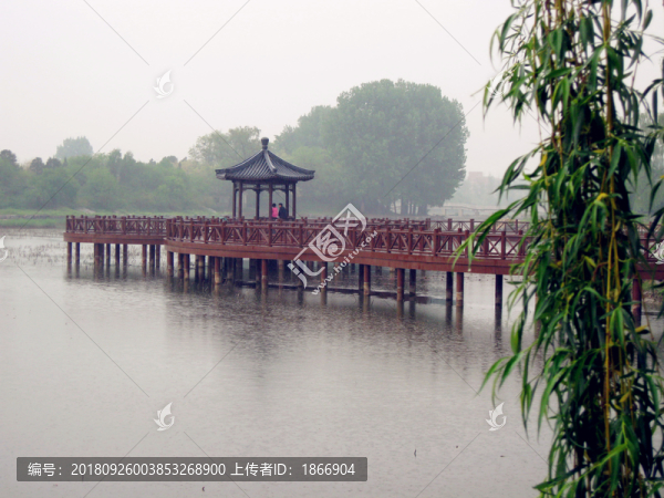 福海雨景