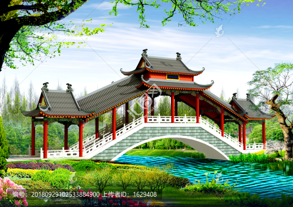 中式風(fēng)雨橋