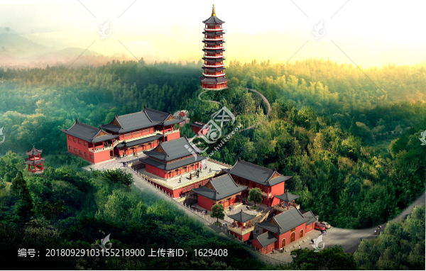 廟宇寺廟鳥瞰圖