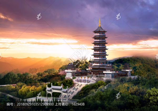 仿古塔