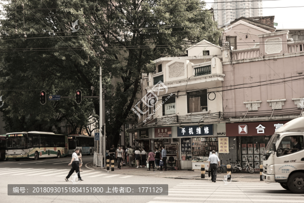 老廣州騎樓建筑照片