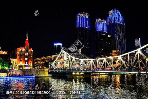 天津海河風(fēng)光夜景