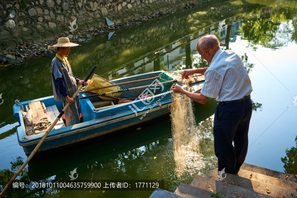 河涌捕魚