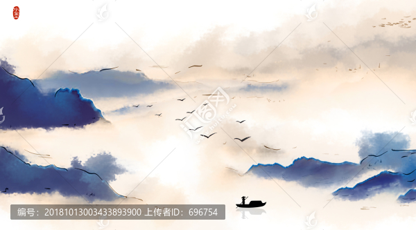 水墨山水裝飾畫