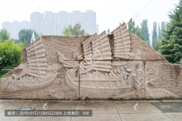 帆船浮雕