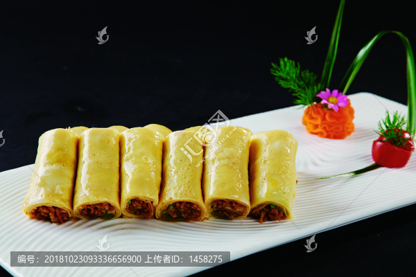 鮑菇豆絲卷
