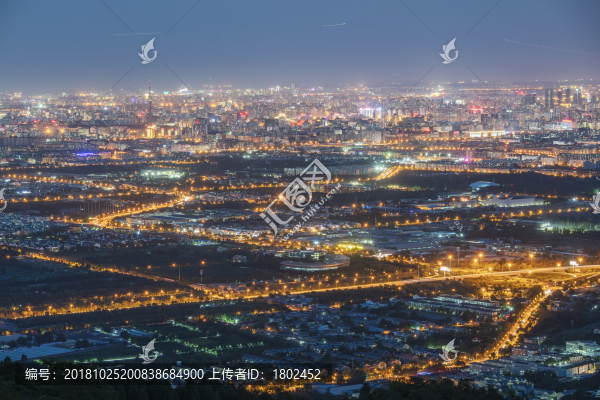 俯瞰北京城市夜晚