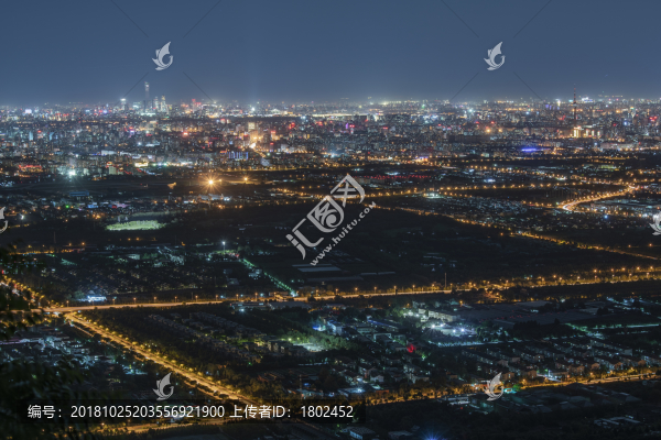 俯瞰北京城市夜晚燈火