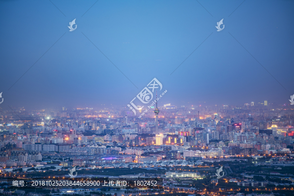 俯瞰北京城市夜晚風光