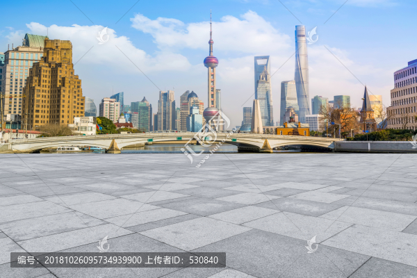 上海高端寫字樓和地磚路面