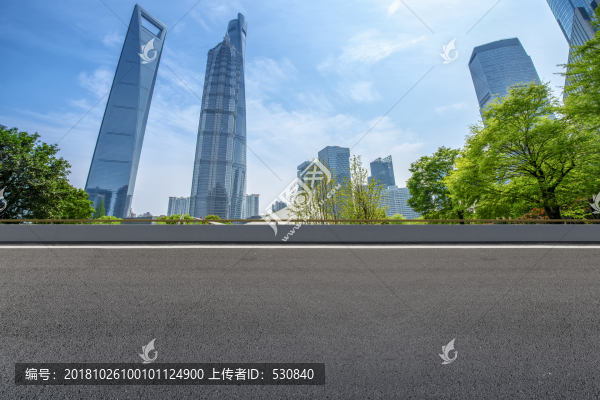 上海瀝青路面和高樓大廈建筑群