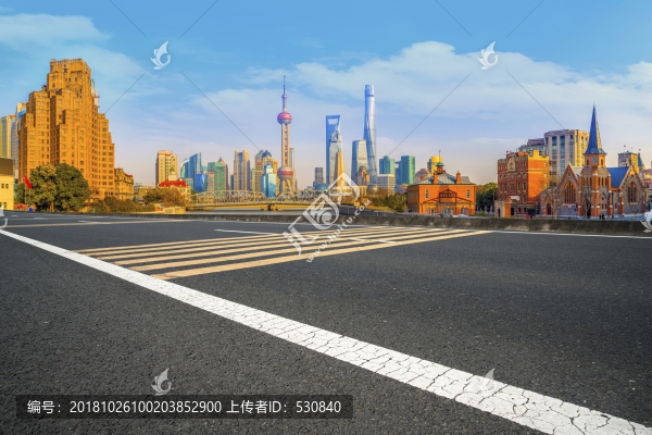 上海瀝青路面和高樓大廈建筑群