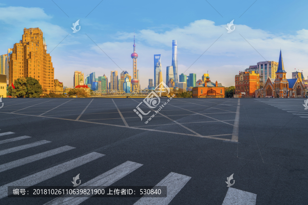 上海金融區(qū)建筑和瀝青路面