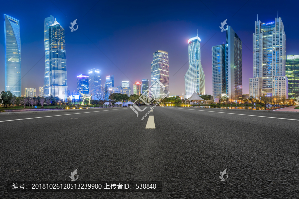 上海摩天大樓夜景和城市天際線