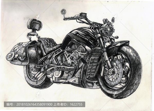 線描摩托車