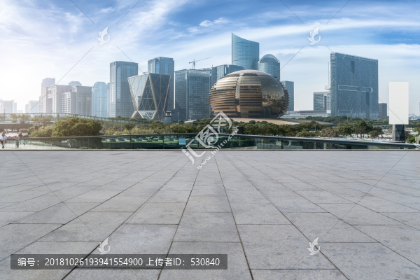 地磚路面和杭州錢江新城高端建筑