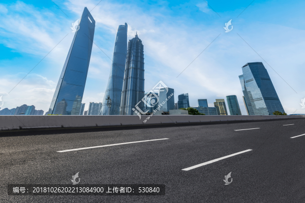 瀝青路面和上海外灘高端寫字樓