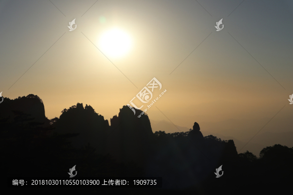 黃山旭日朝陽朝曦朝暾